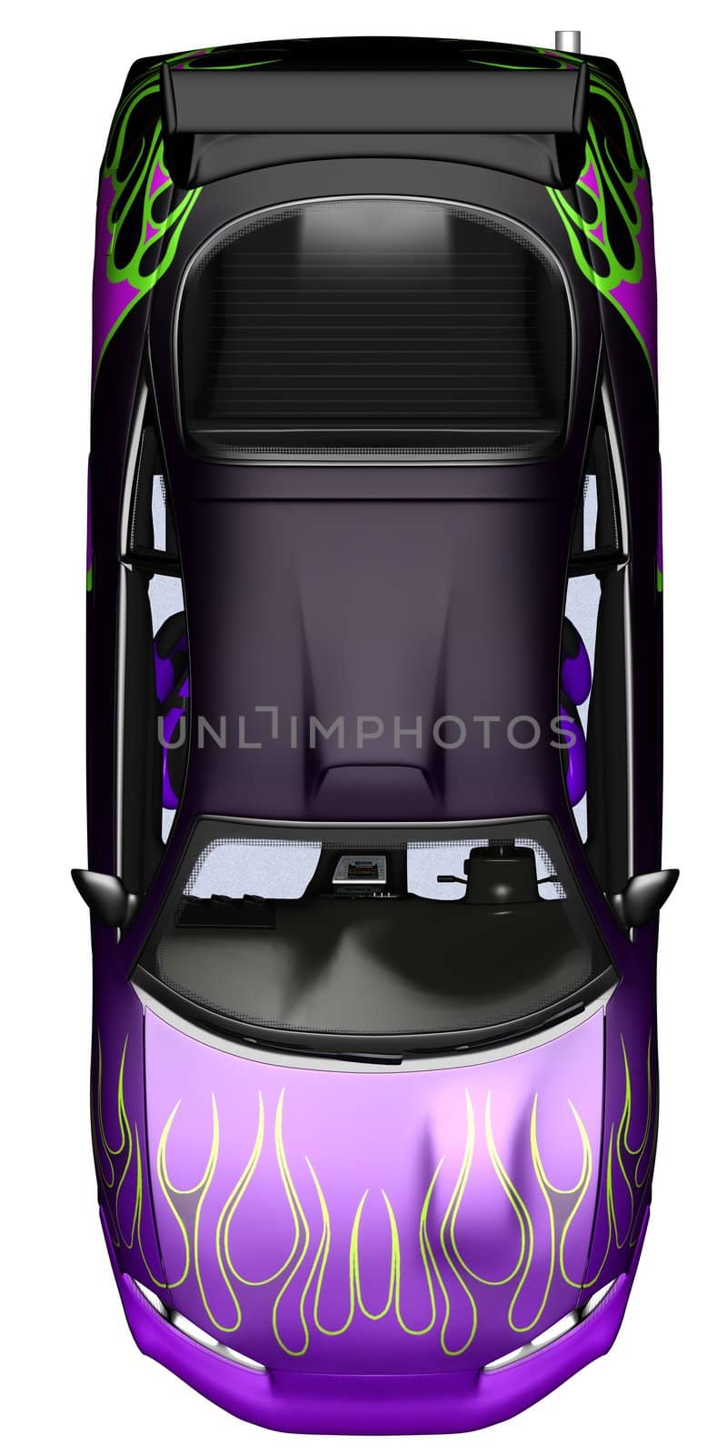 3D rendered sport car on white background isolated