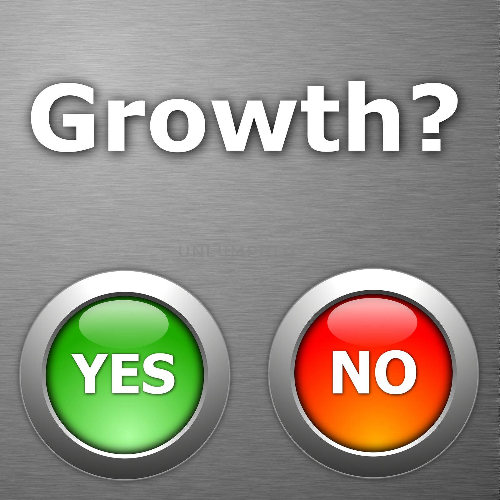 growth and yes no botton on metal