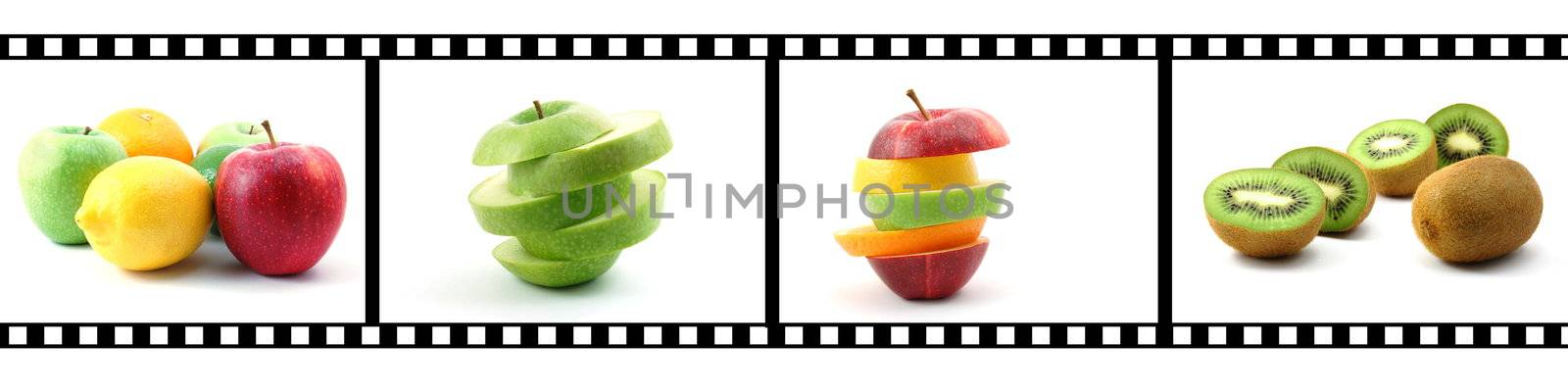 collection of fruits with film strip by gunnar3000