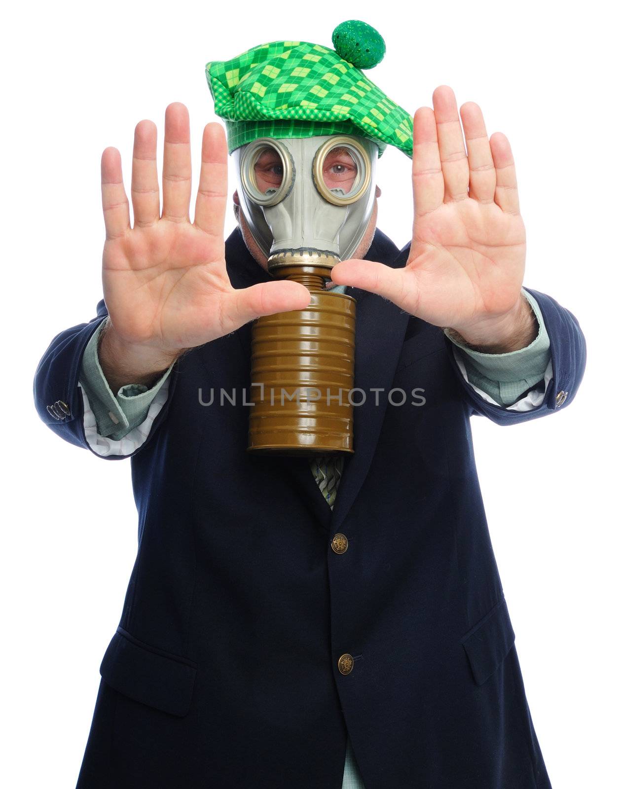 gas mask business man by PDImages