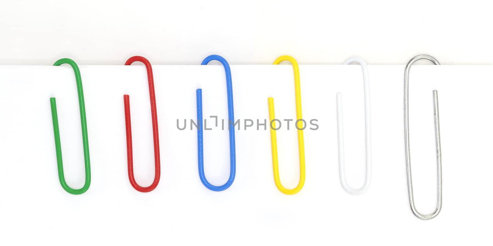 A variety of paperclips shot against a white background.