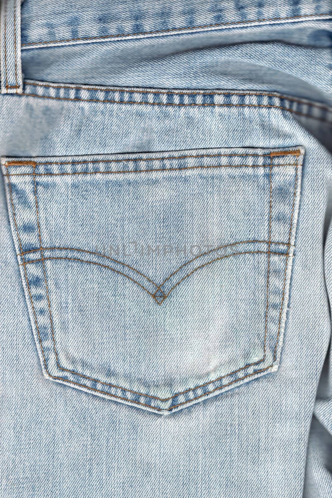 Back pocket on worned jeans