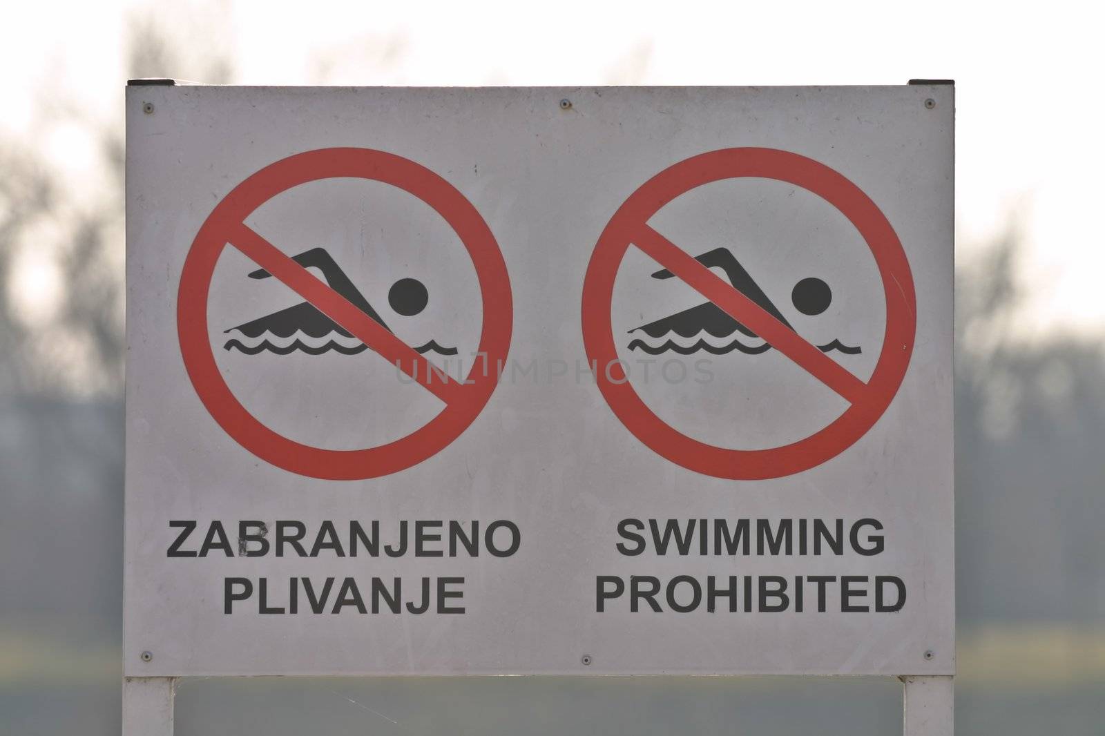 no swimming sign with croatian translation