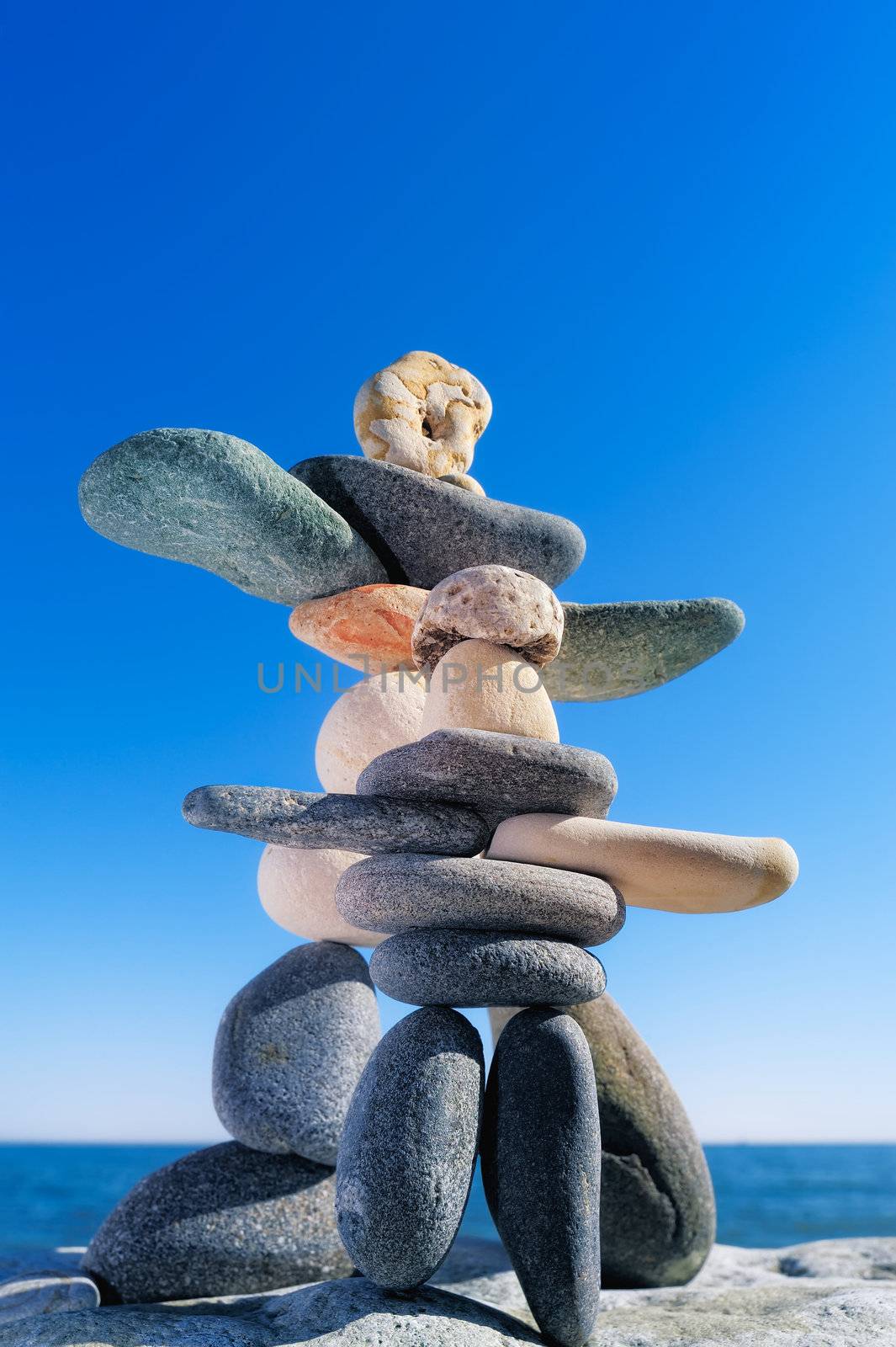 Symbolic figurines of the stones against the sky