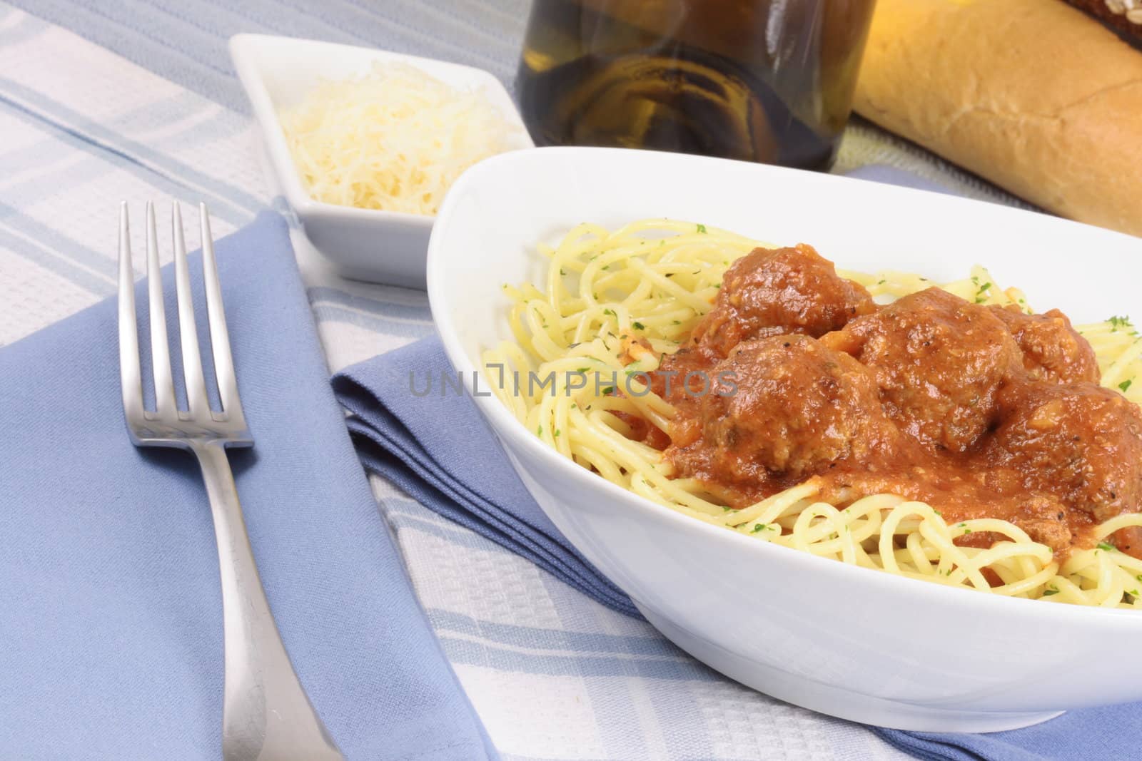 Exquisite pasta  with meat sauce and fresh aromatic pasta