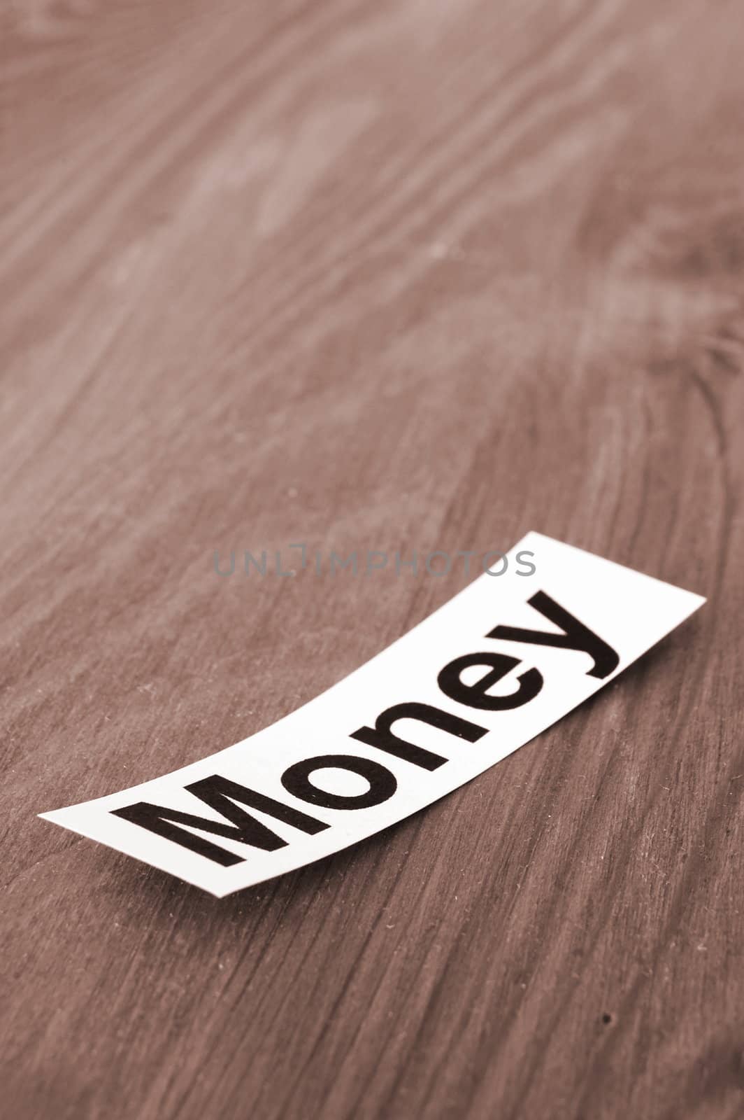 word money on sheet of paper showing success concept