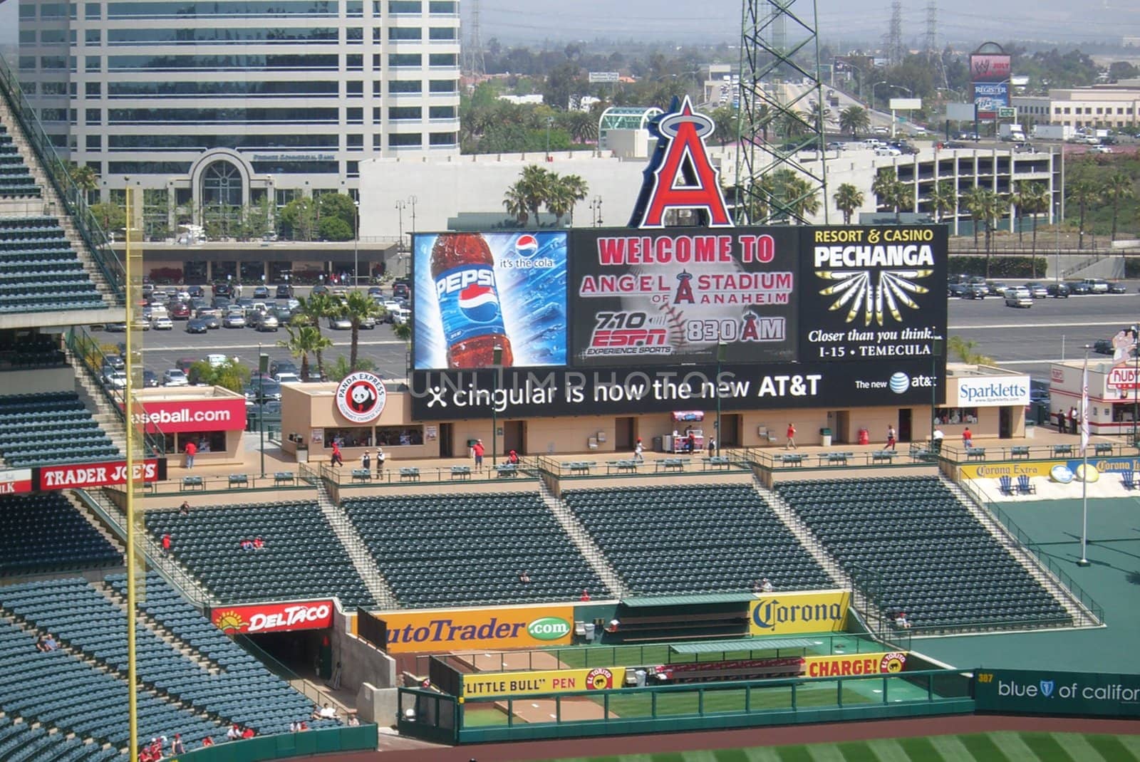 Famous big "A" scoreboard of the Angels baseball team in California.