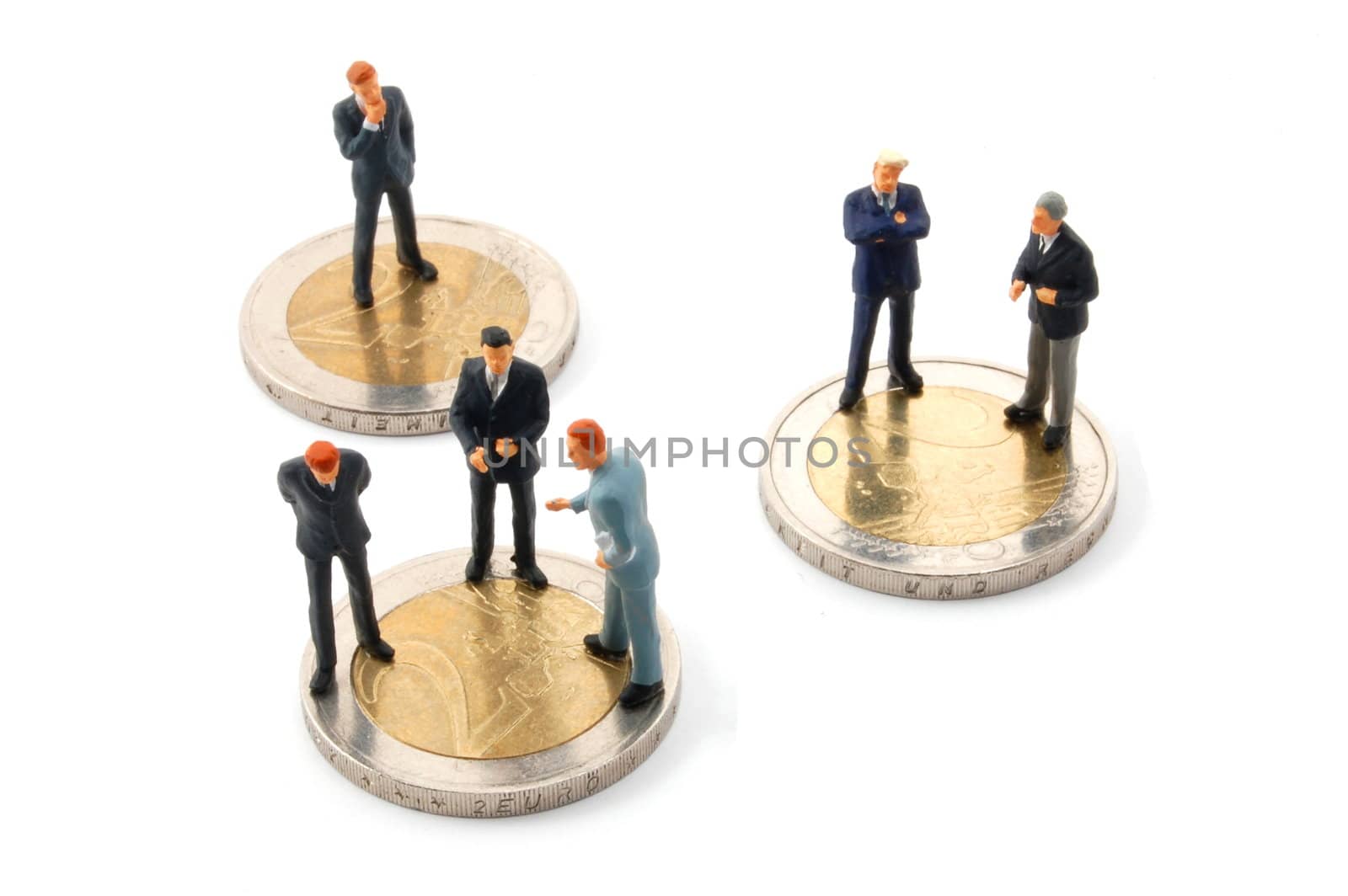business man and euro money isolated on white background