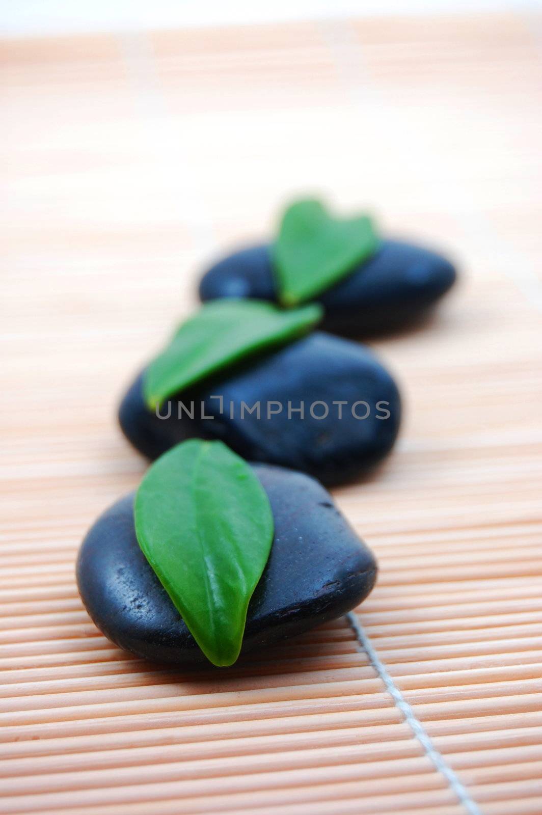 zen stones in bathroom showing a wellness concept