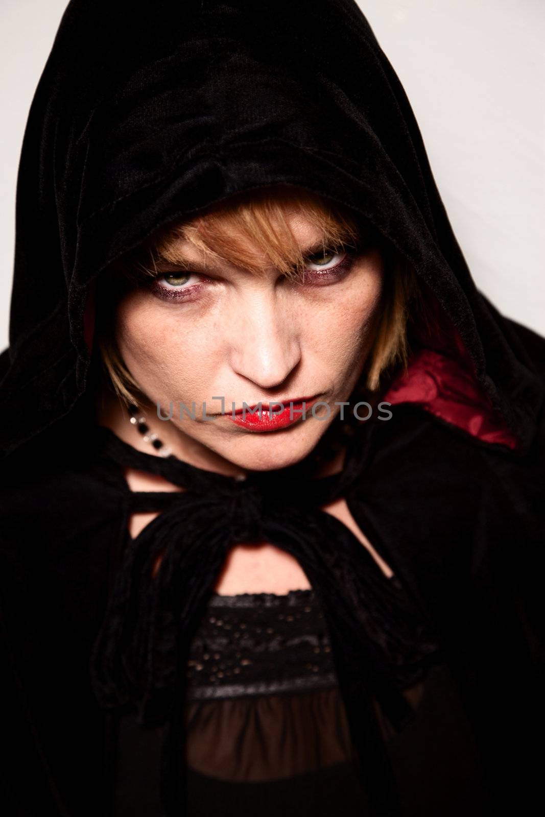 Closeup portrait of wicca or witch high priestess