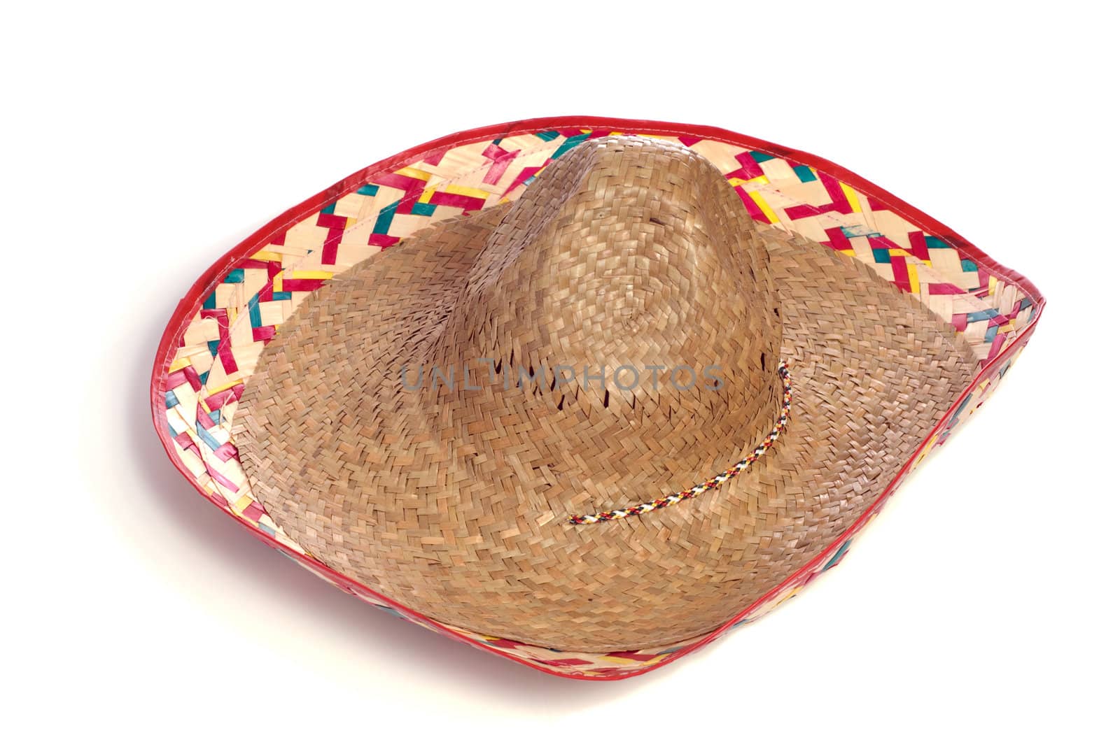 A classic sombrero hat isolated on a white background