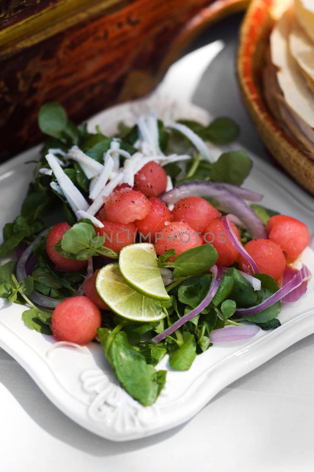 Image of a colorful watermelon salad