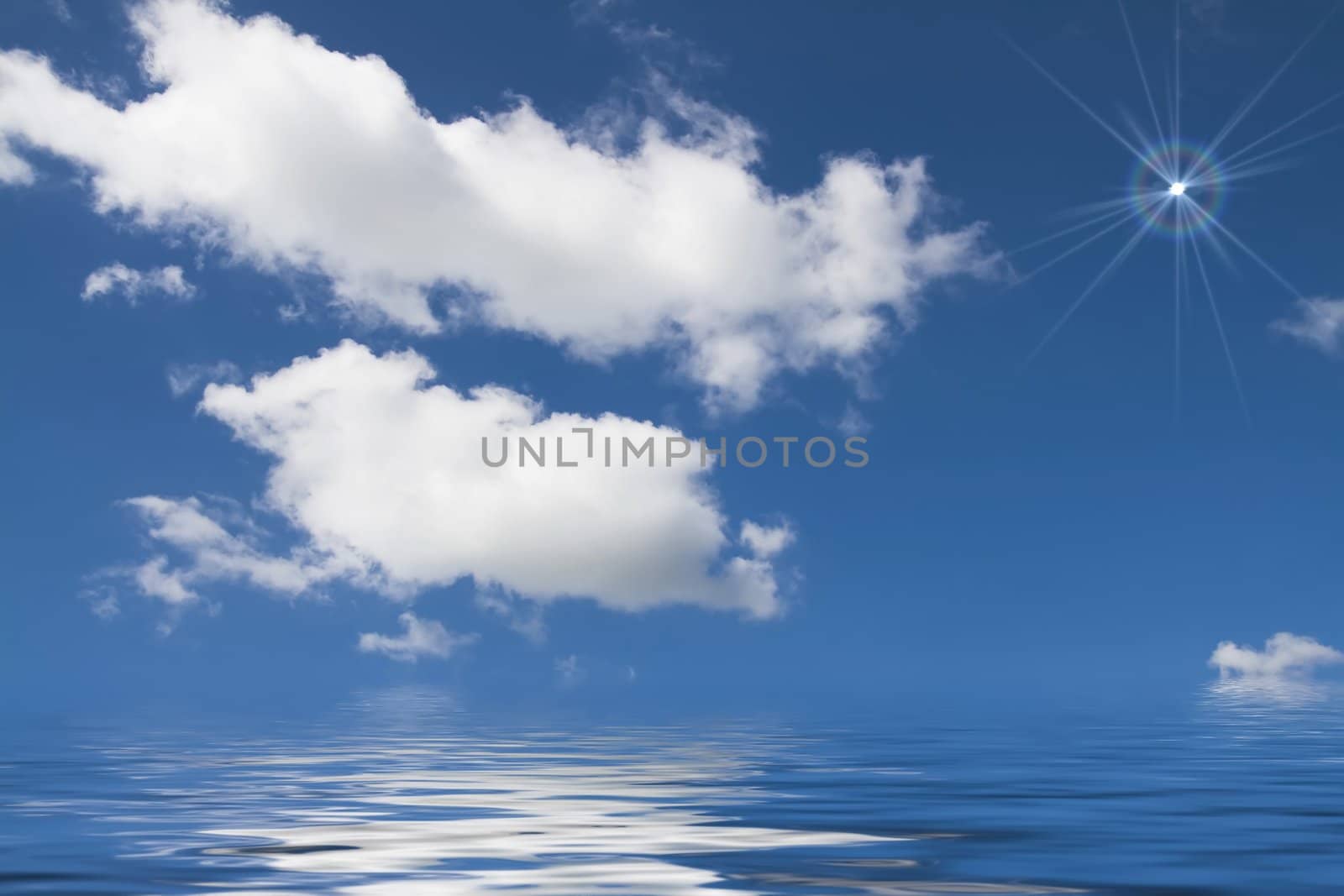 blue sea and sunny sky background