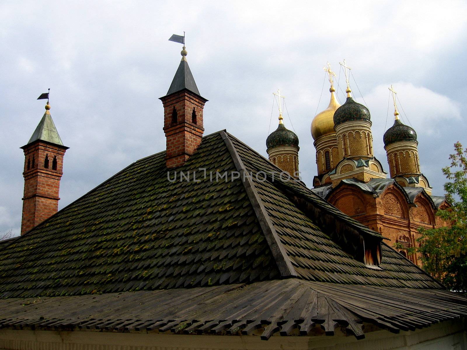 Orthodox church with old tile in Moscow