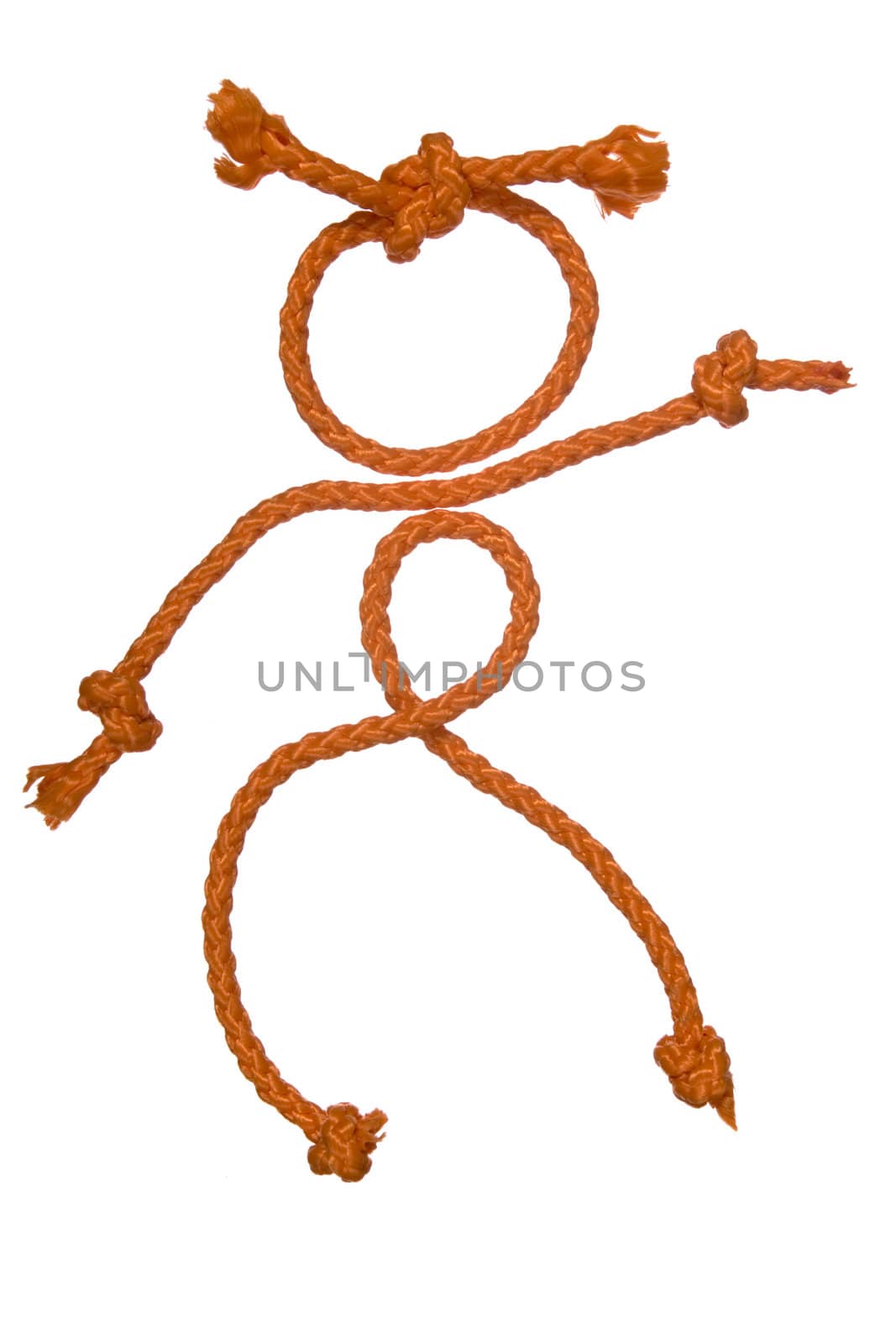 Miscellaneouses of the figure of the people from rope on white background