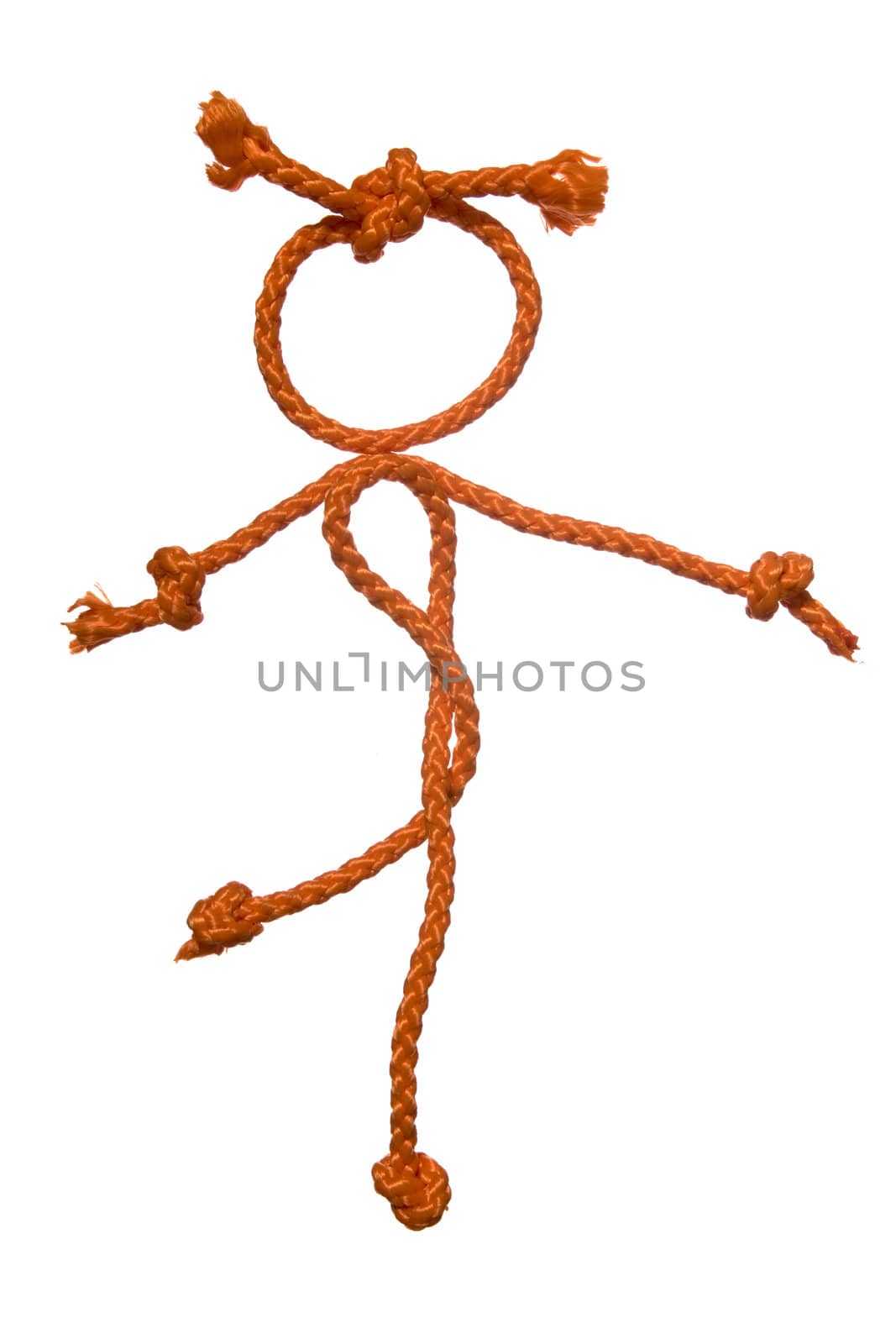 Miscellaneouses of the figure of the people from rope on white background