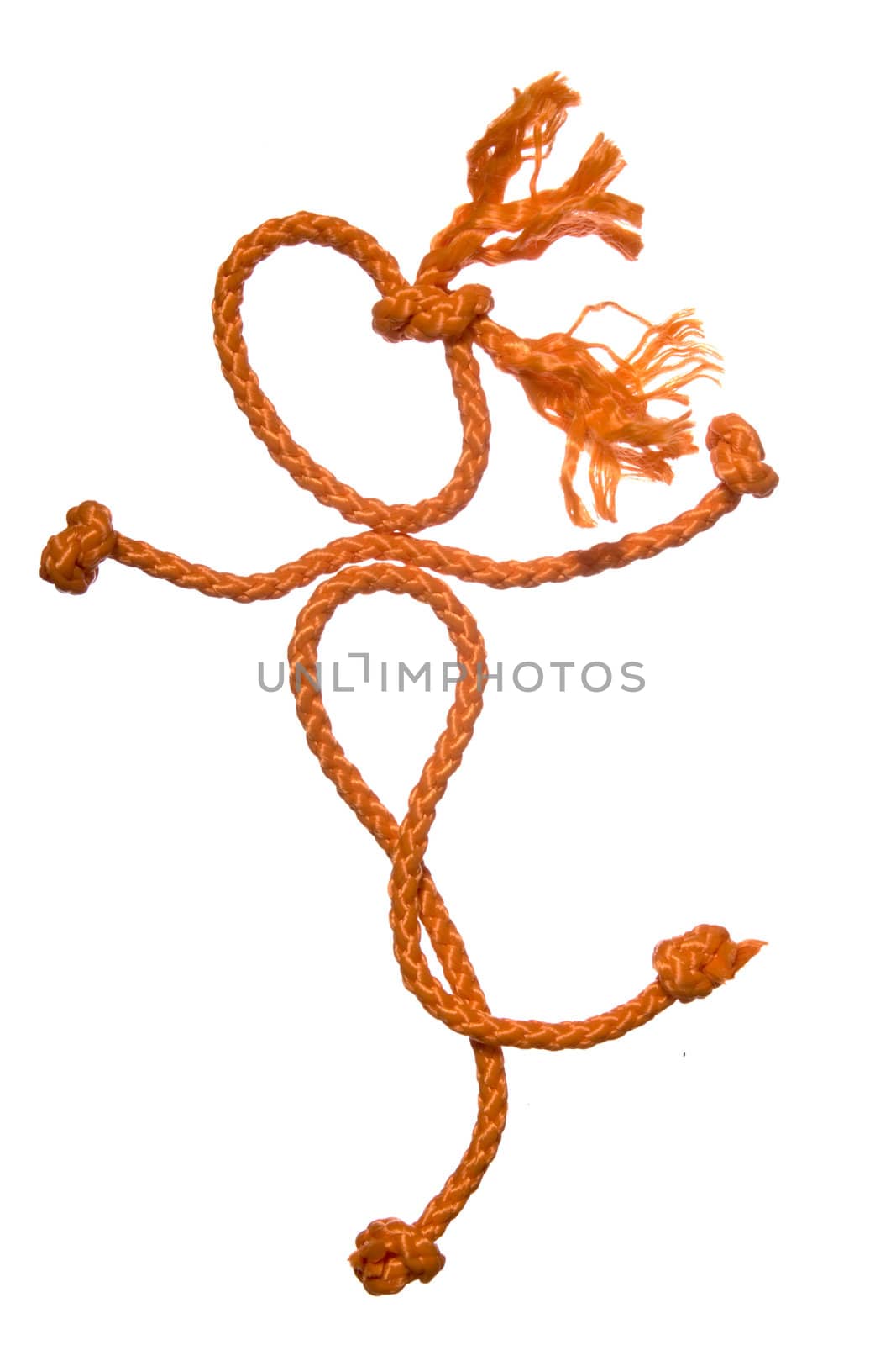 Miscellaneouses of the figure of the people from rope on white background