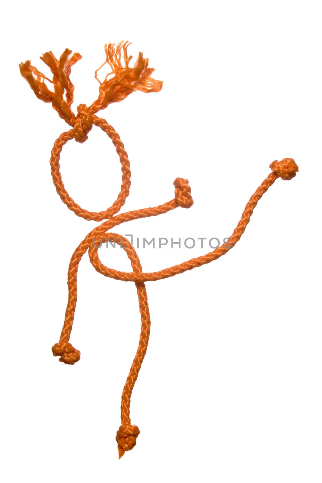 Miscellaneouses of the figure of the people from rope on white background