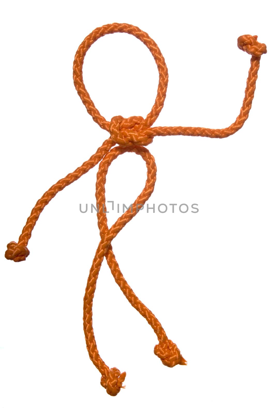 Miscellaneouses of the figure of the people from rope on white background