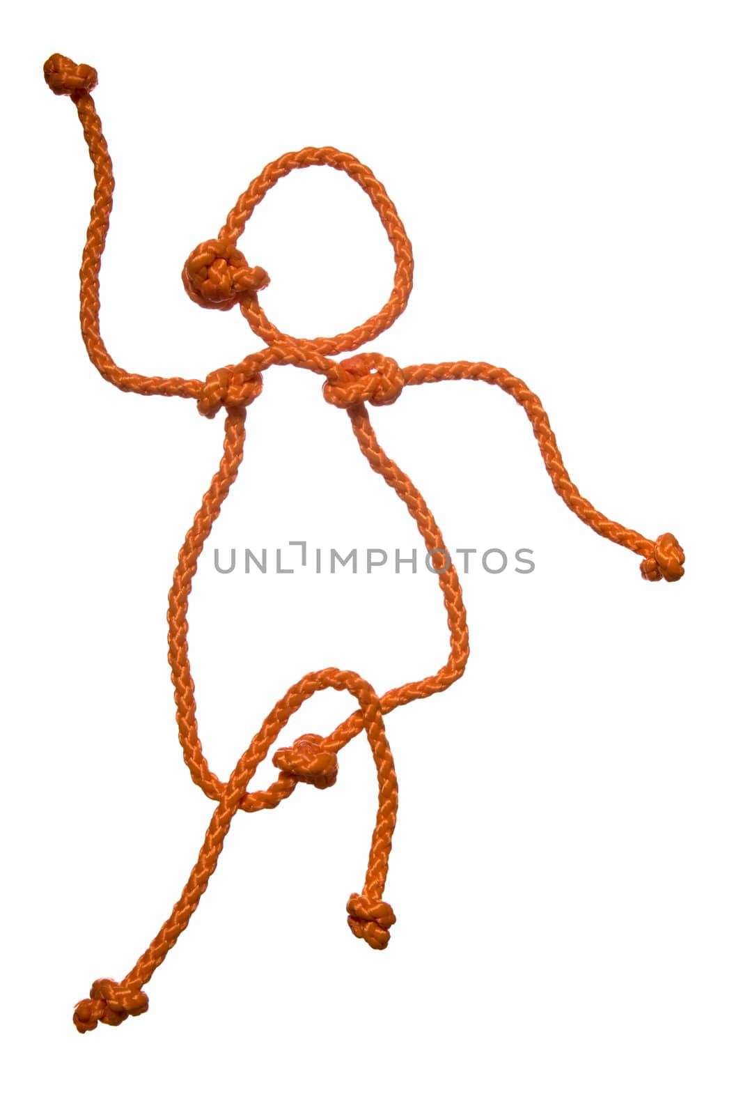 Miscellaneouses of the figure of the people from rope on white background