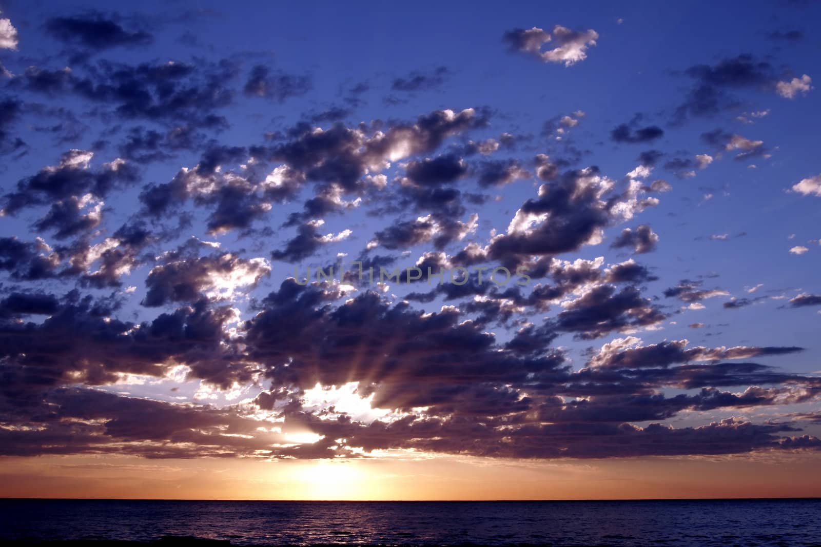 Pacific Sunrise With Dark Clouds, Sydney, Australia
