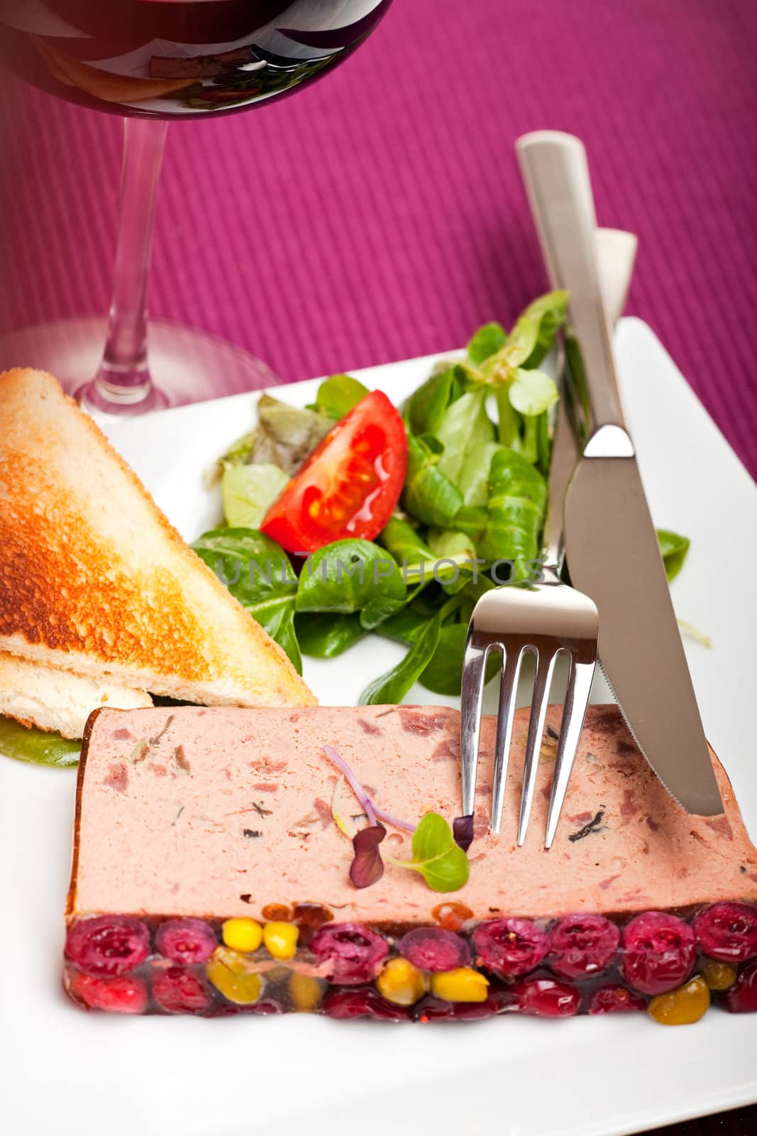 detail of a liver pate on a plate