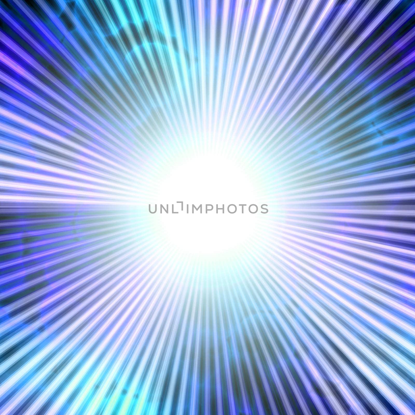 A bright solar vortex illustration in a blue tone.