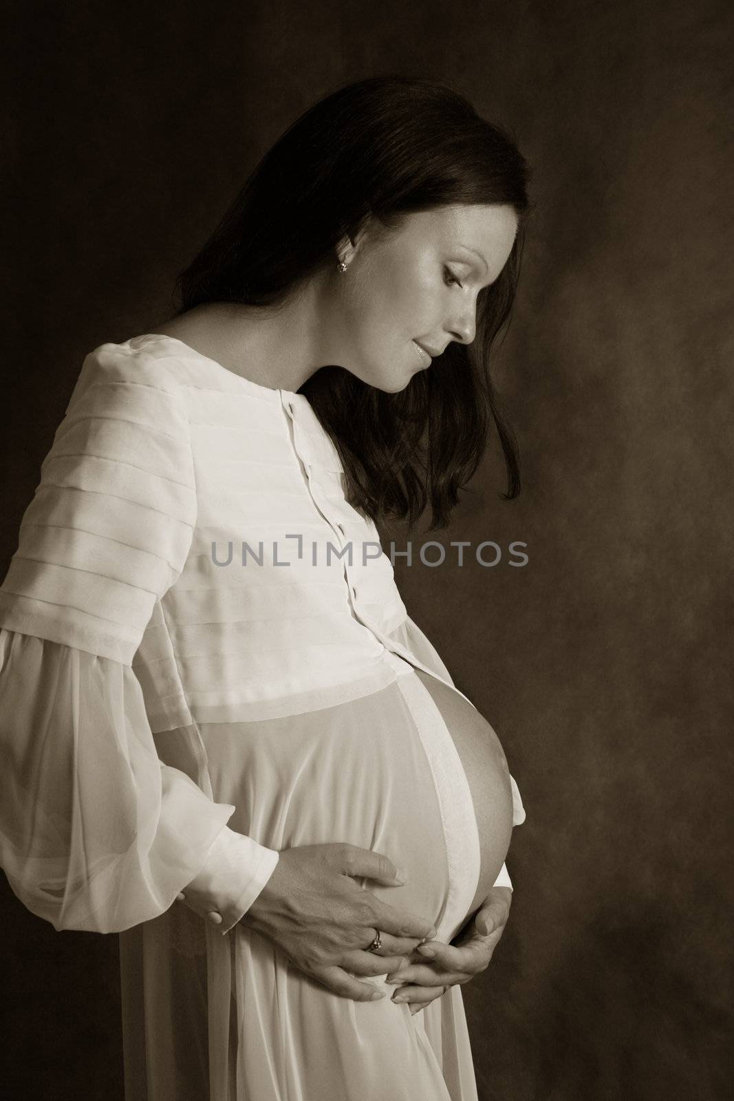 The pregnant woman on the seven month