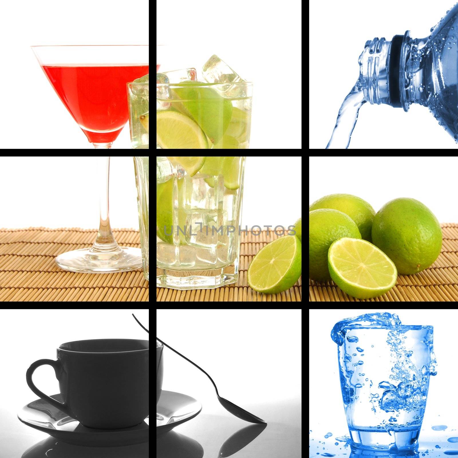 food and drink concept with collage or collection