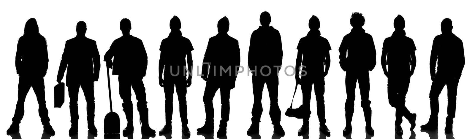 Silhouette of 10 people by gemenacom