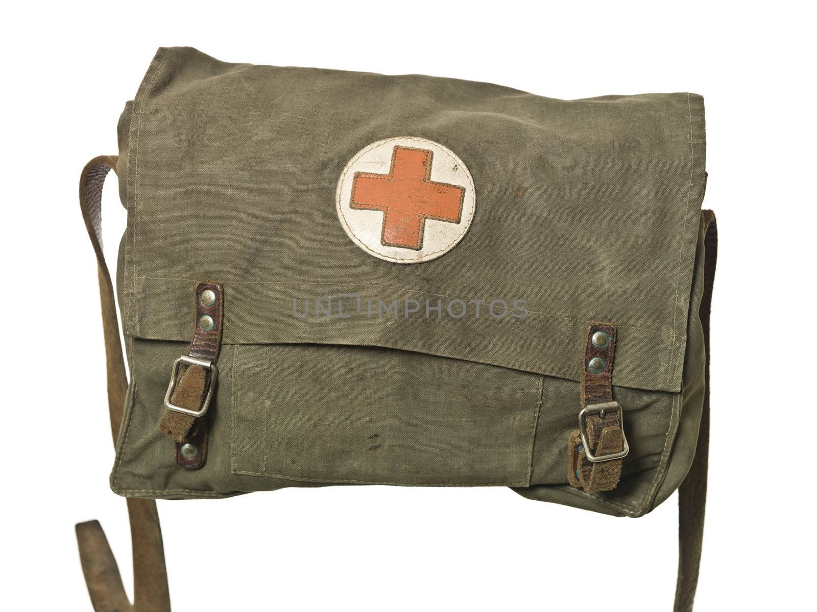 Retro First Aid Bag isolated on white background