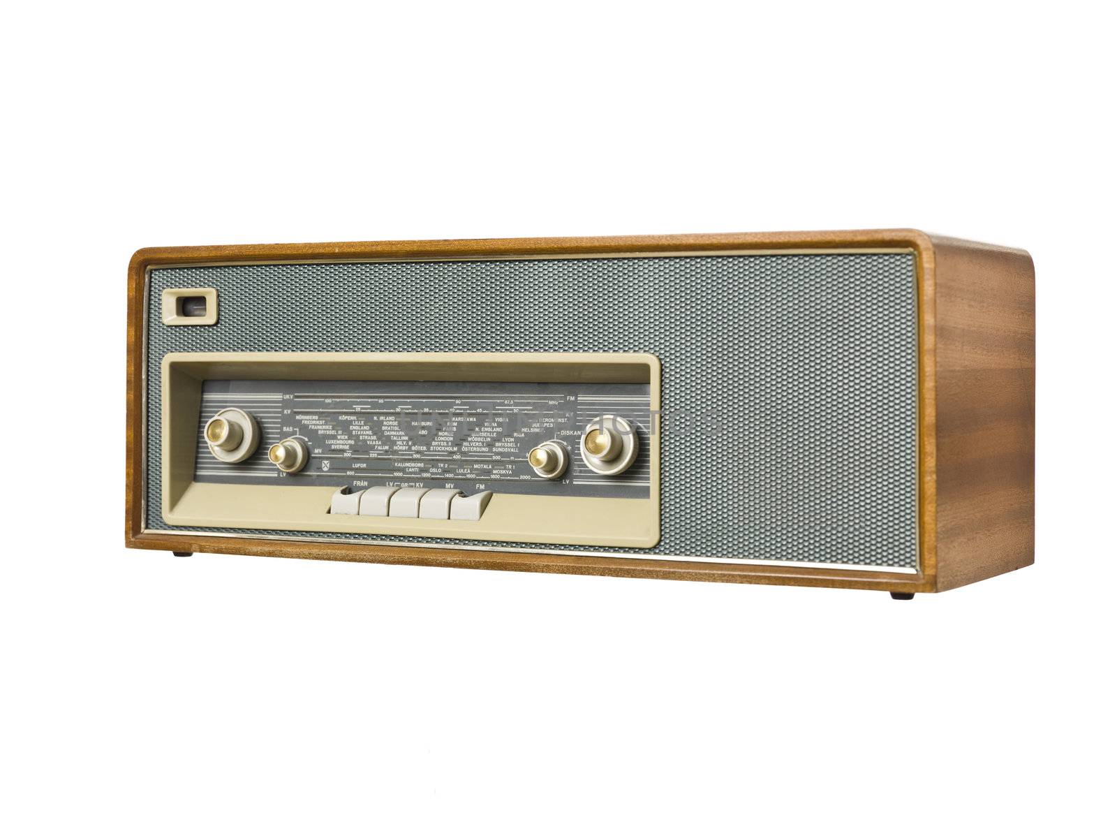 Old radio isolated on a white background