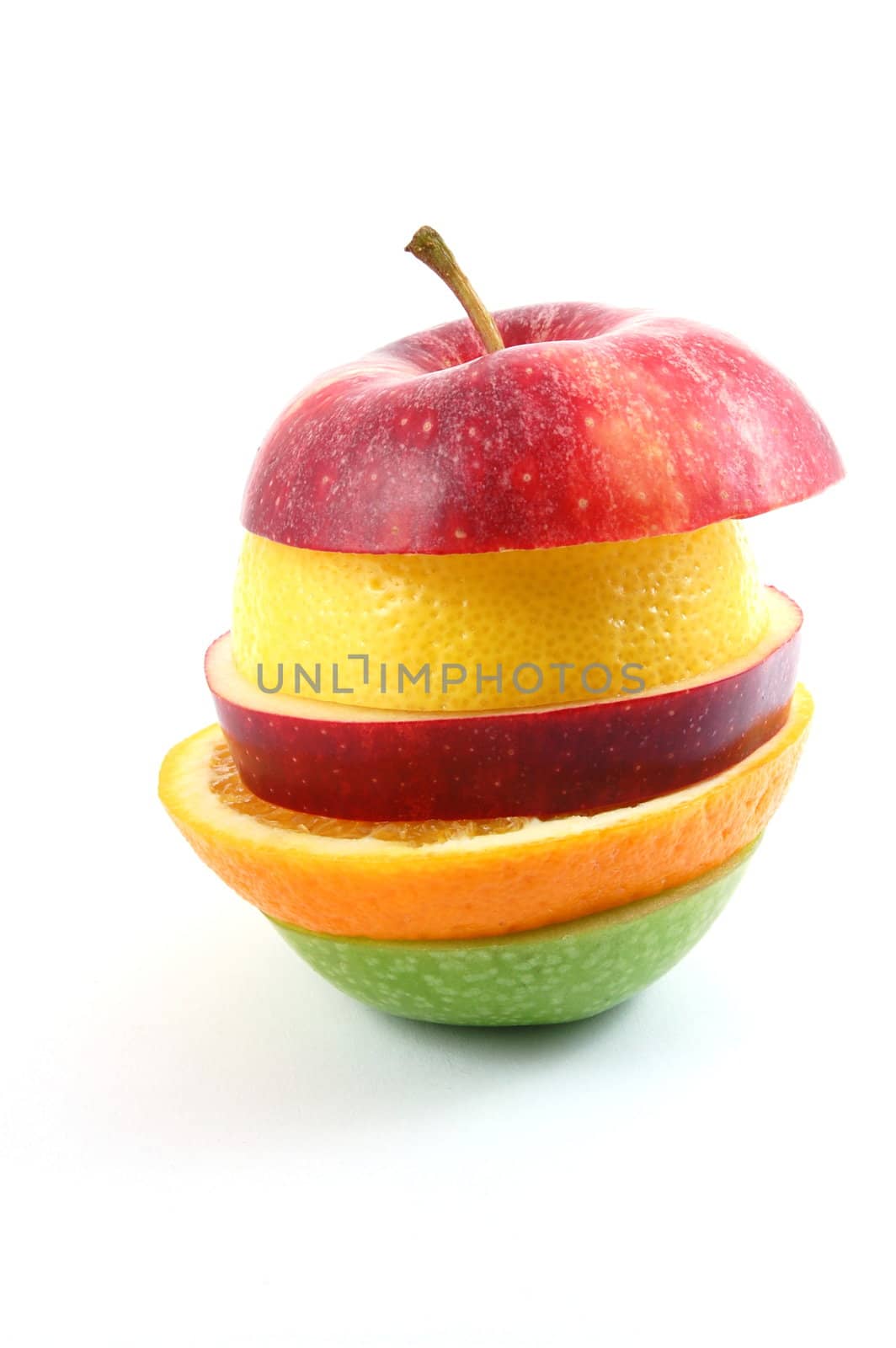 fresh fruits isolated on a white background