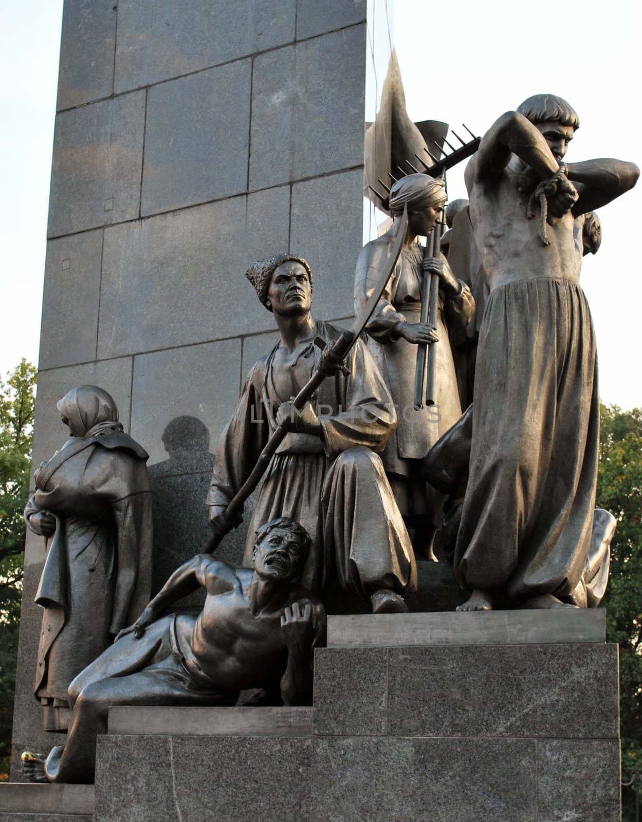 Monument to ukrainian poet Taras Shevchenko in the center of Kharkiv City, Ukraine (fragment)