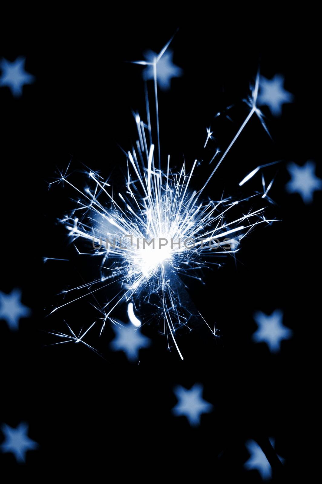 christmas sparkler with copyspace for text message
