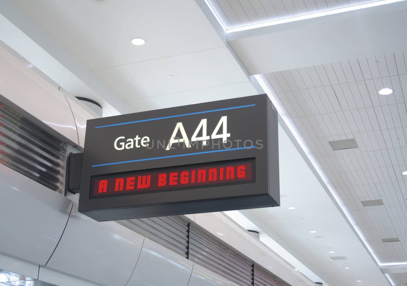 Gate sign with destination read out