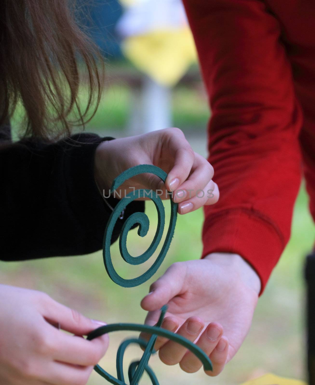 Spiral, hand, means, mosquitoes, protection,  nature, insects,  summer residence