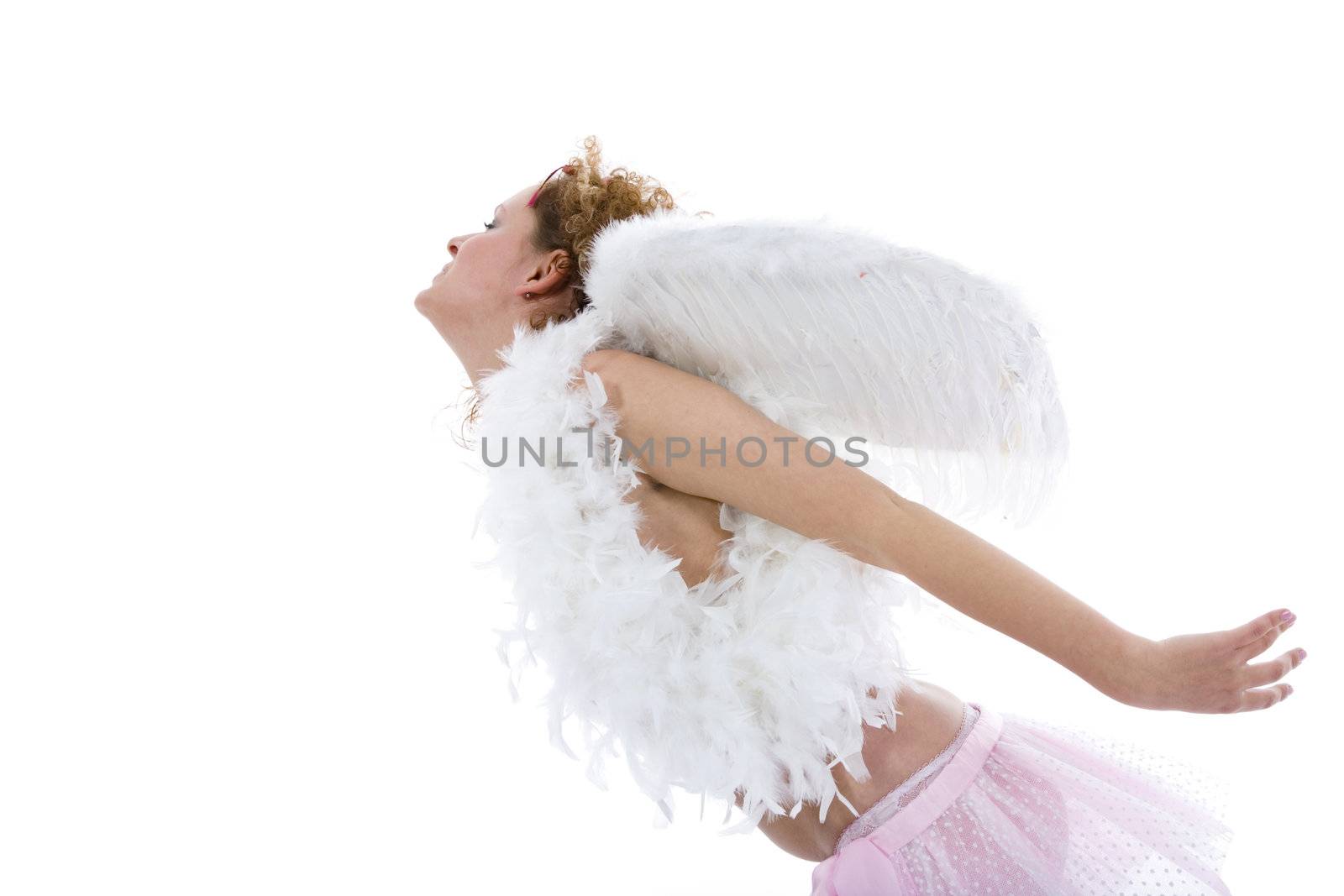 sexual angel on isolated background