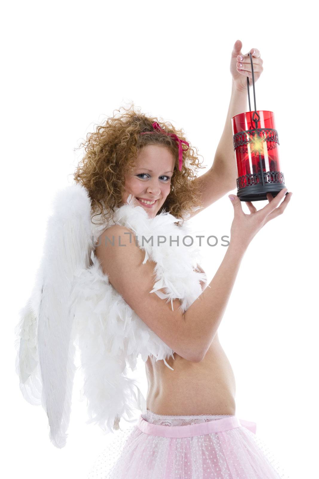 sexual angel on isolated background