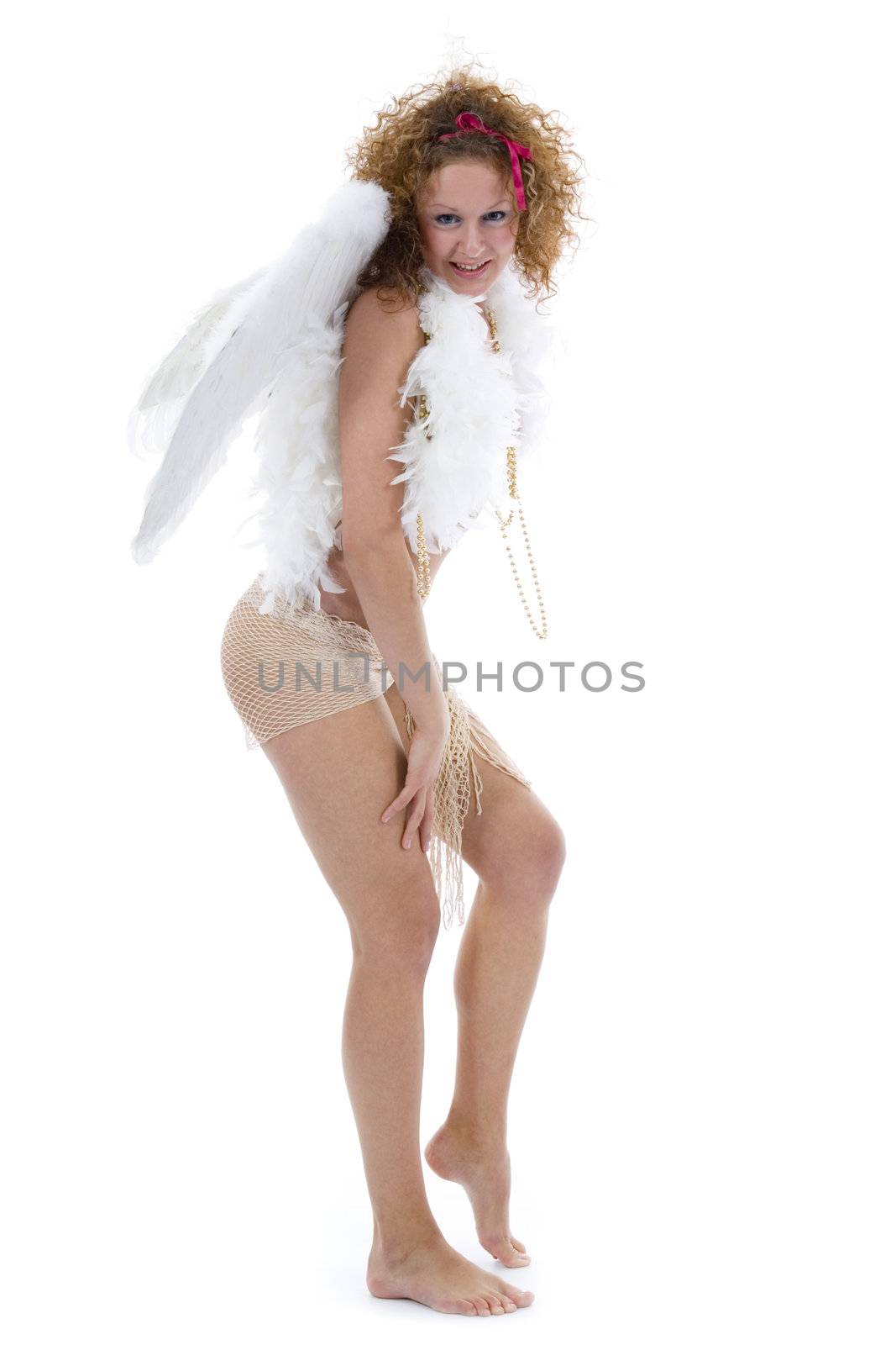 sexual angel on isolated background