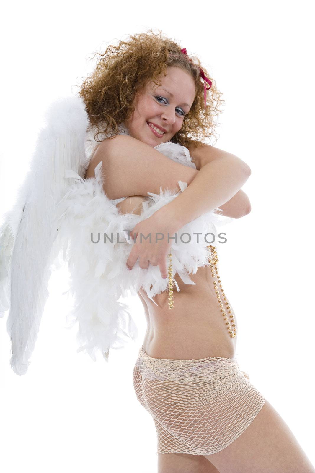 sexual angel on isolated background