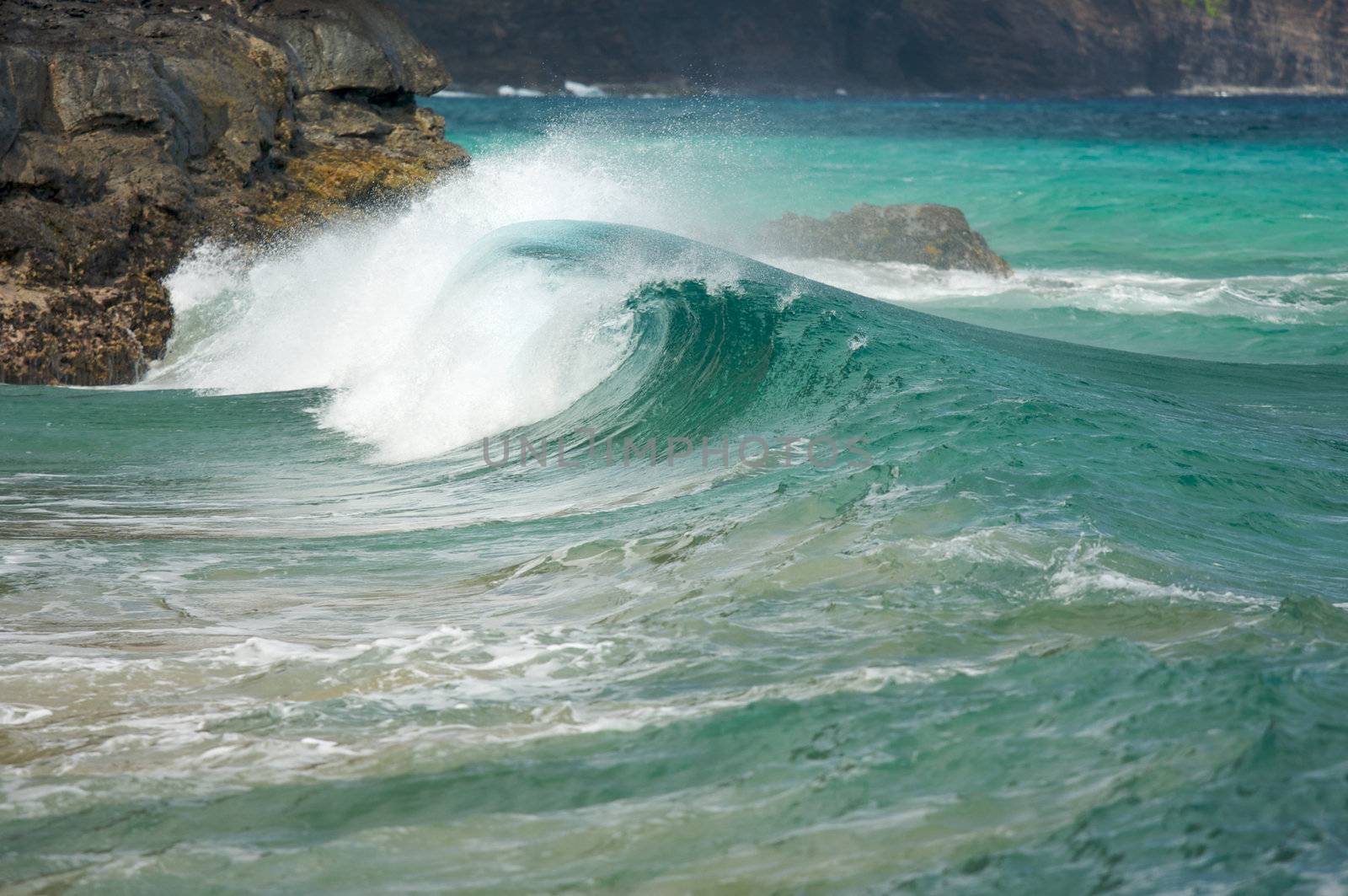 Crashing Wave on the Napali Coast by Feverpitched