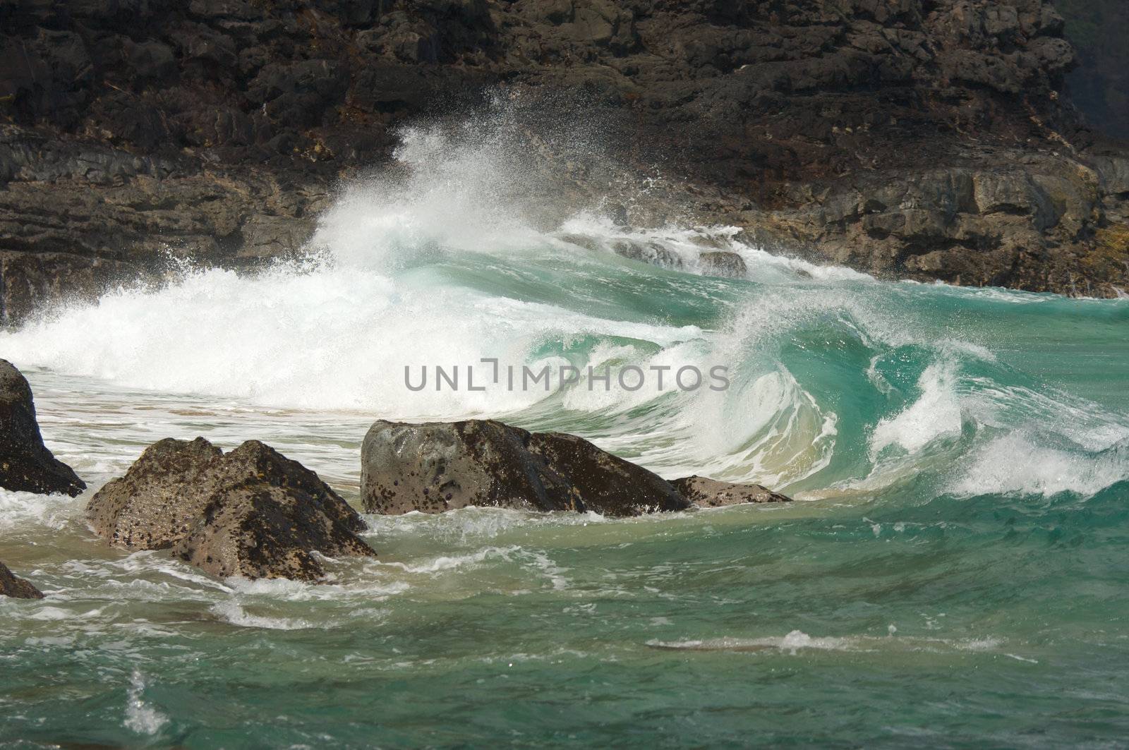 Crashing Waves on the Na Pali Coast, Kauai