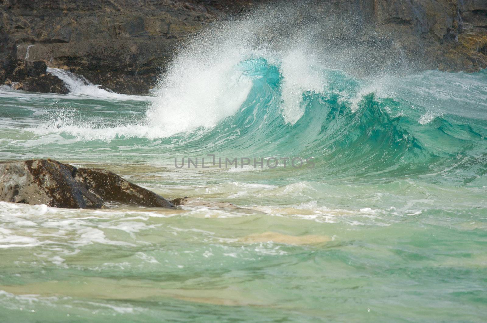 Crashing Waves on the Napali Coast by Feverpitched