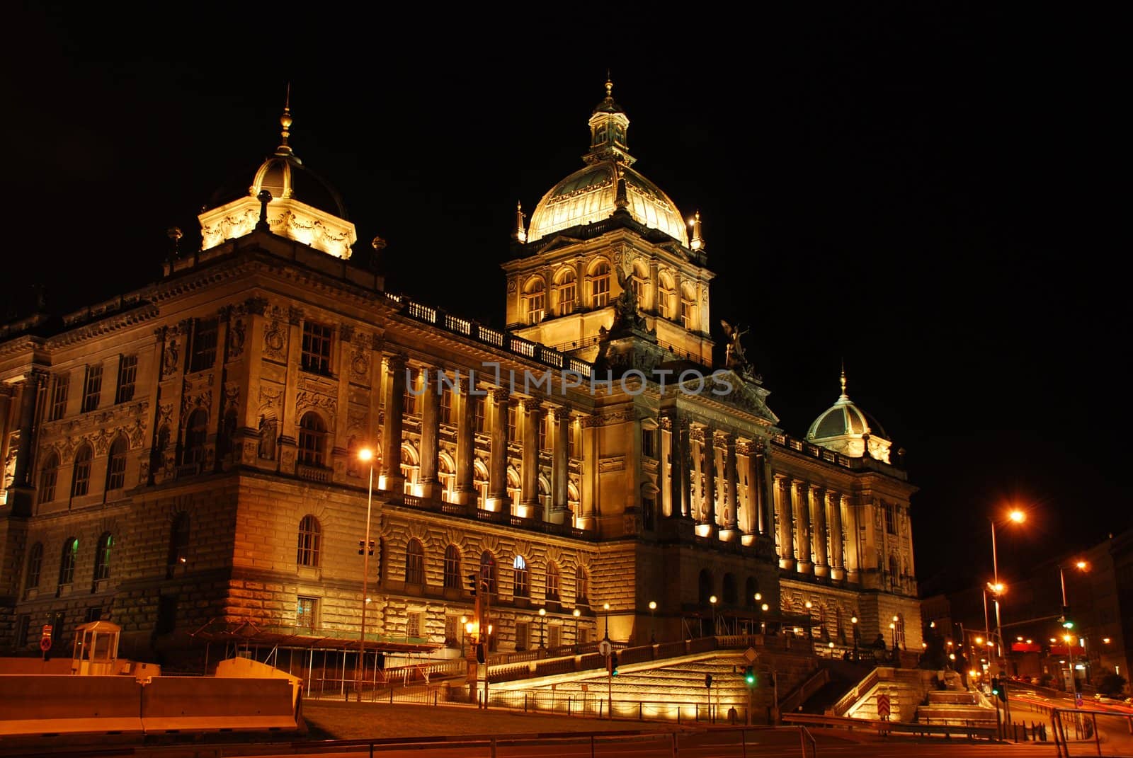 National museum in Prague in the Czech republic - historical building in the middle of the city