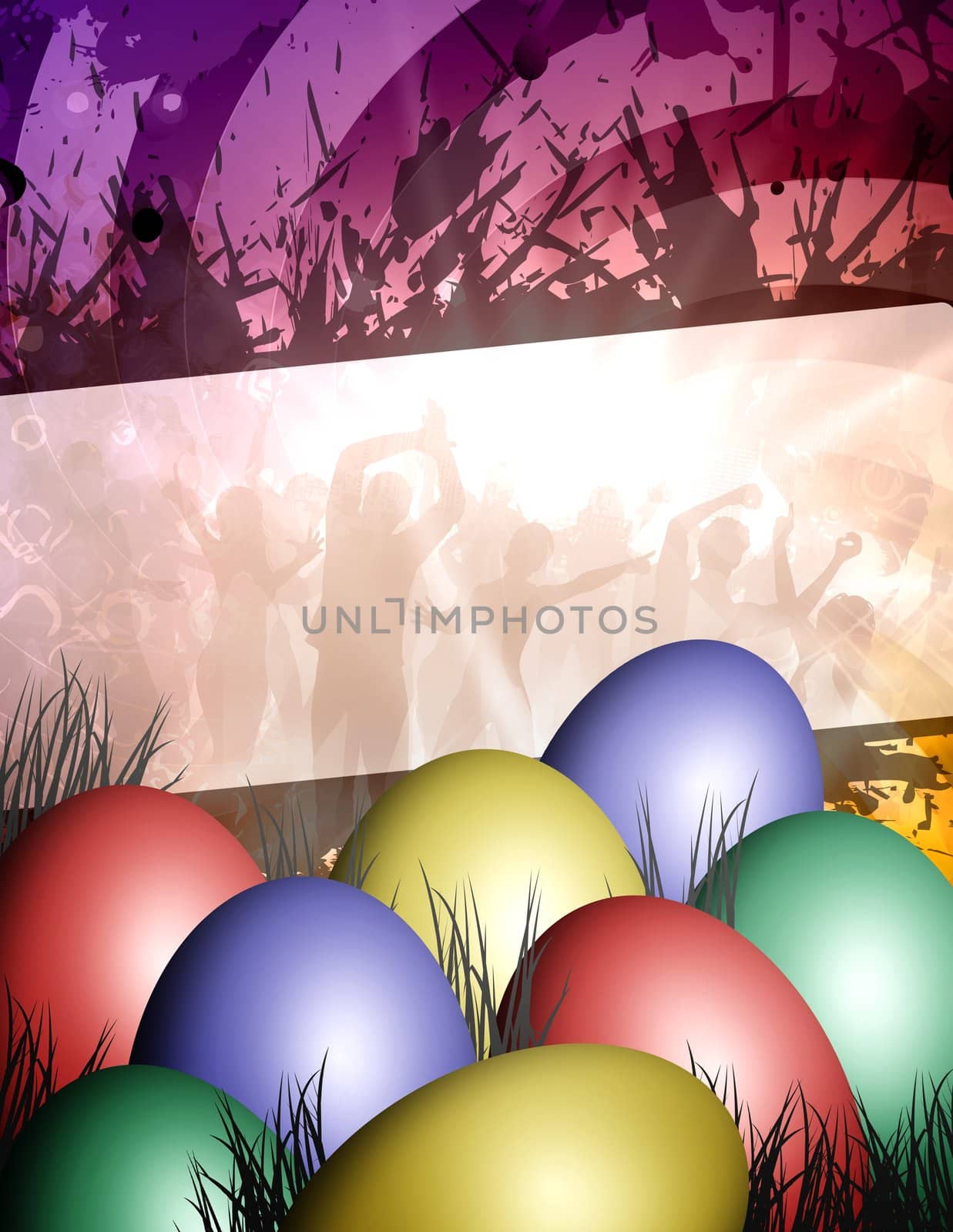 celebrate the party with any colored easter eggs