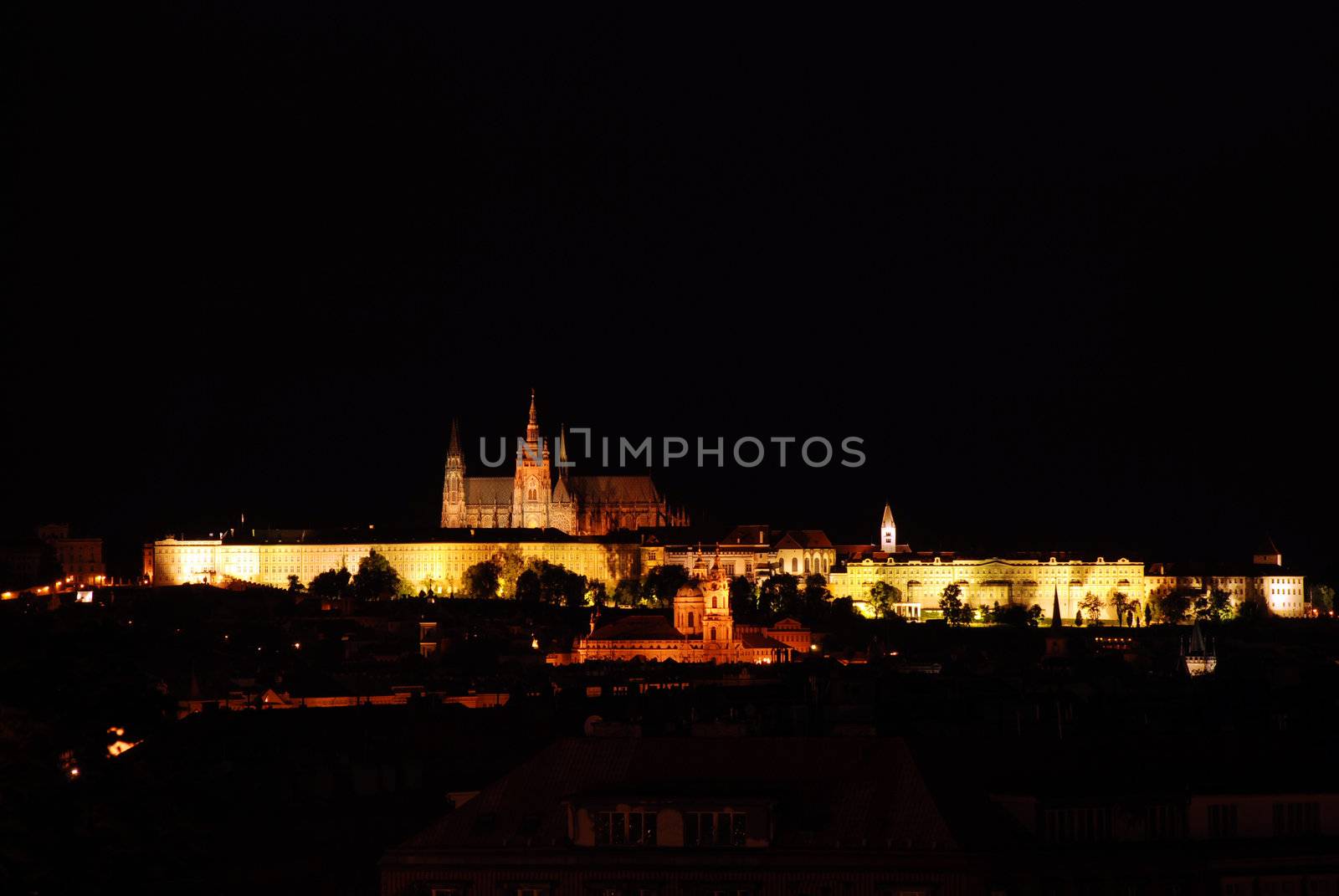 Prague castle in the night by fyletto