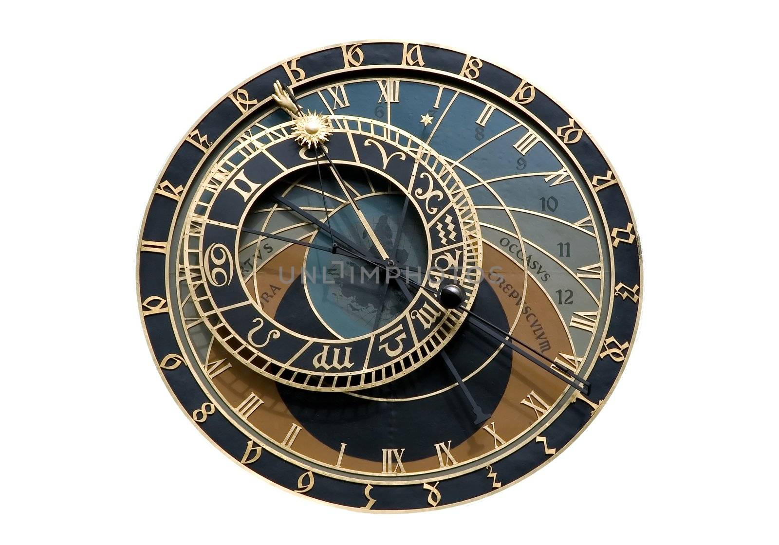 Isolated Astronomical clock in Prague