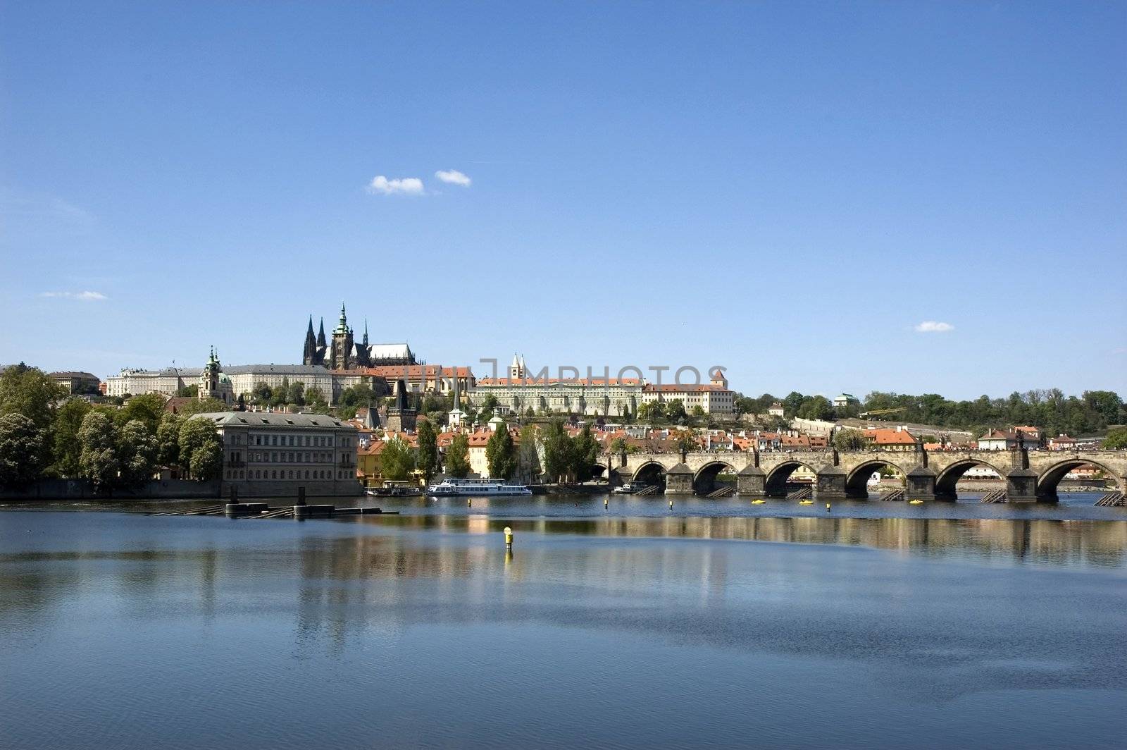 Prague castle and  Charles bridge 