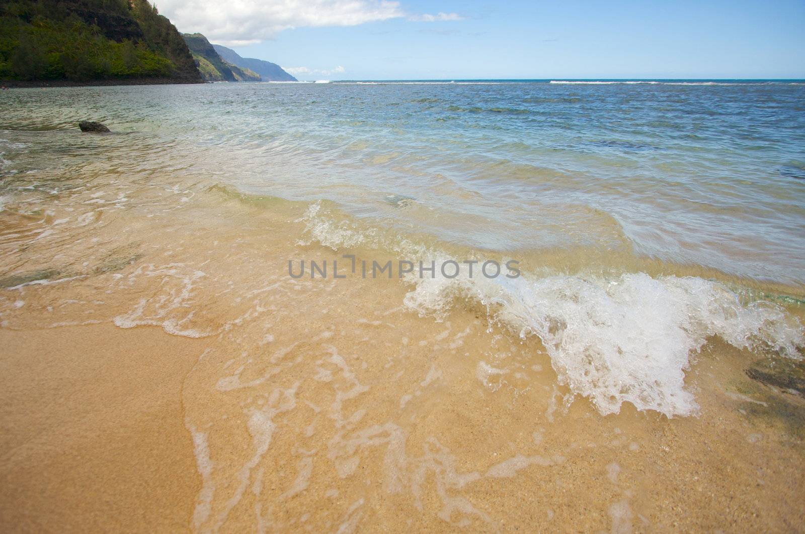 Crashing Wave on the Napali Shoreline by Feverpitched